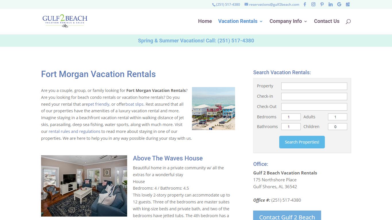 Fort Morgan Vacation Rentals - Gulf2Beach